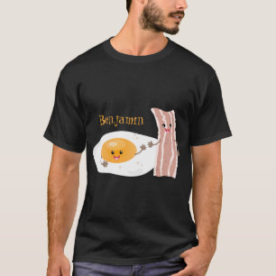 T-shirt Illustration de l'oeuf de Cute kawaii et du bacon