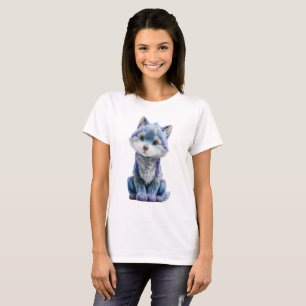 T-shirt Illustration de louveteau de la galaxie bleue char