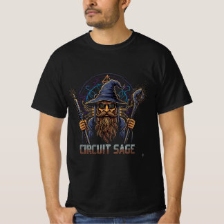 T-shirt Illustration de magicien de puce informatique rétr