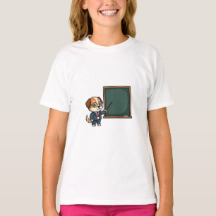 T-shirt Illustration de mascotte de chien professeur intel