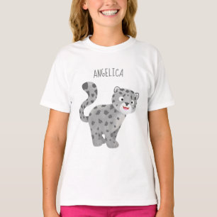 T-shirt Illustration de mignon léopard des neiges