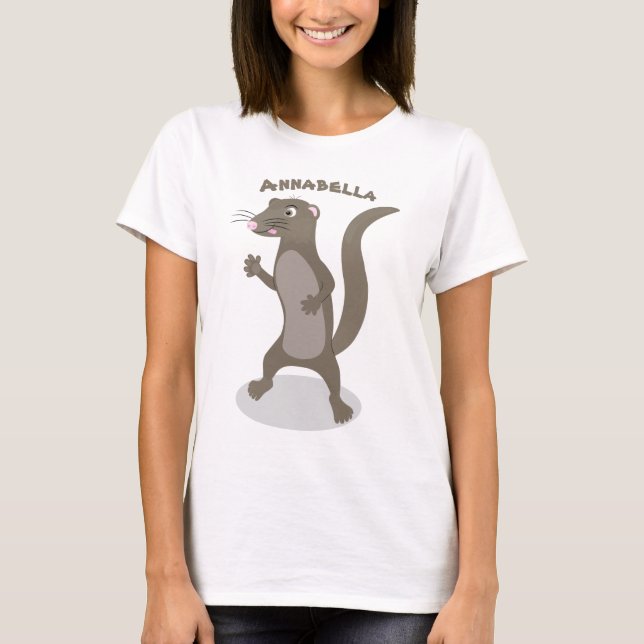 T-shirt Illustration de mignonne mangouste (Devant)