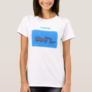 T-shirt Illustration de mignonne migratrice de baleines à 