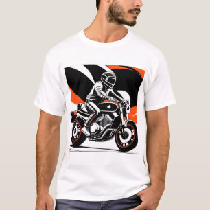T-shirt Illustration de moto dynamique avec Rider