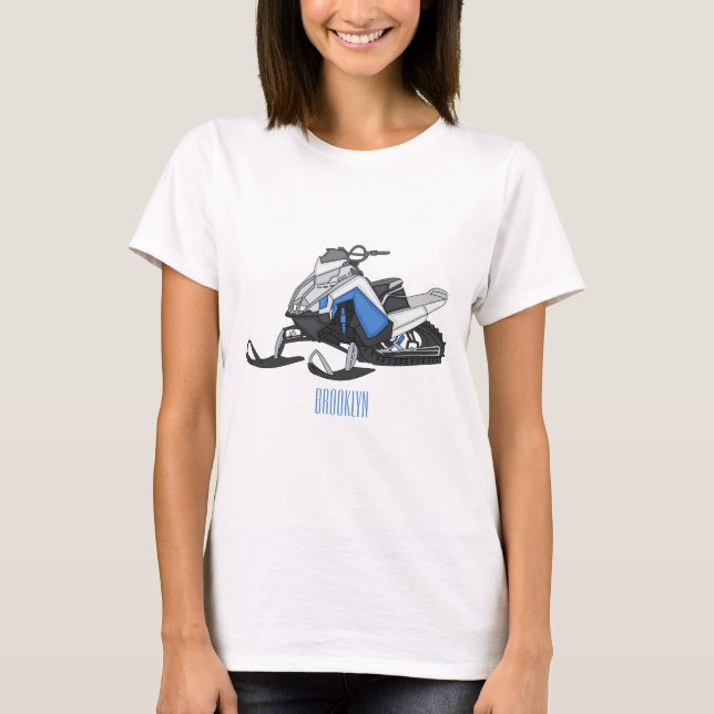 T-shirt Illustration de motoneige (Devant)