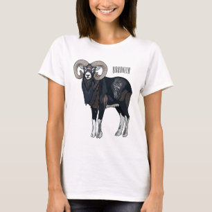 T-shirt Illustration de mouflon, mouton