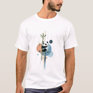 T-shirt Illustration de panda et de bambou