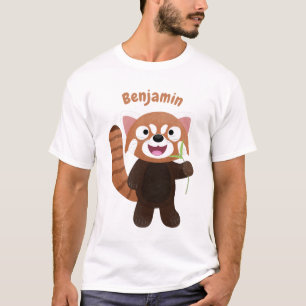 T-shirt Illustration de panda rouge mignon