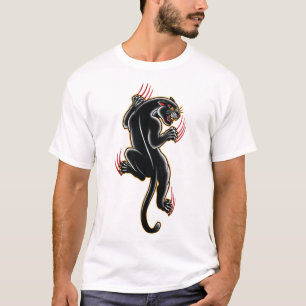 T-shirt Illustration de panthère de tatouage traditionnel 