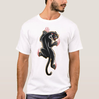 T-shirt Illustration de panthère de tatouage traditionnel 