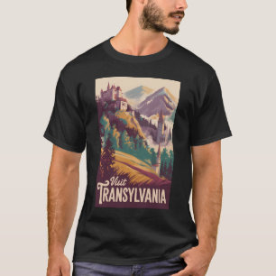 T-shirt Illustration de paysage de Transylvanie Art de voy