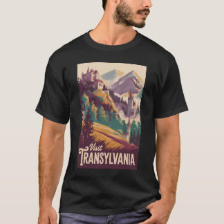 T-shirt Illustration de paysage de Transylvanie Art de voy