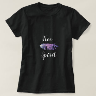 T-shirt Illustration de plumes violettes Free Spirit