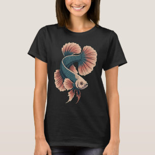T-shirt Illustration de poisson Betta vintage - Poisson co