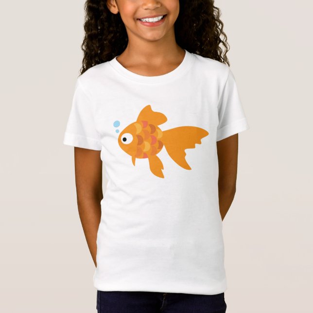 T-Shirt Illustration de poisson d'or convivial (Devant)