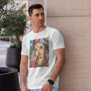 T-shirt Illustration de portrait de fille berbère