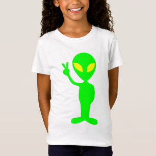 T-Shirt Illustration de représentation étrangère verte de