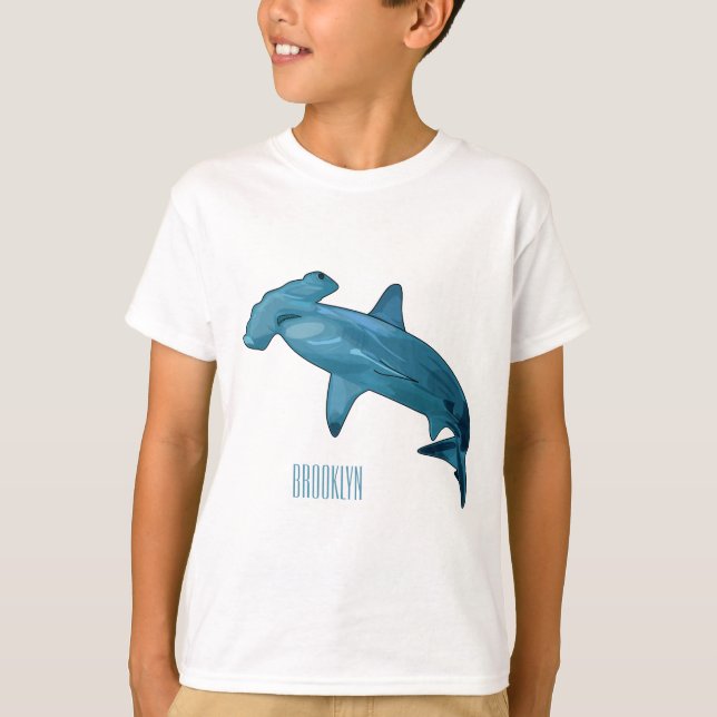 T-shirt Illustration de requin marteau (Devant)