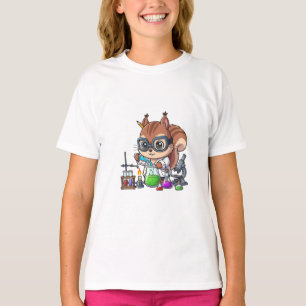 T-shirt Illustration de scientifique écureuil chimiste pou