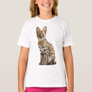 T-shirt Illustration de Serval Chat Sauvage Tacheté pour E