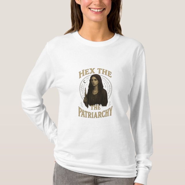 T-shirt Illustration de sorcière wiccane - Maudire le patr (Devant)