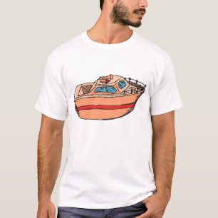 T-shirt Illustration de Speedboat amusant Nautical Boat De