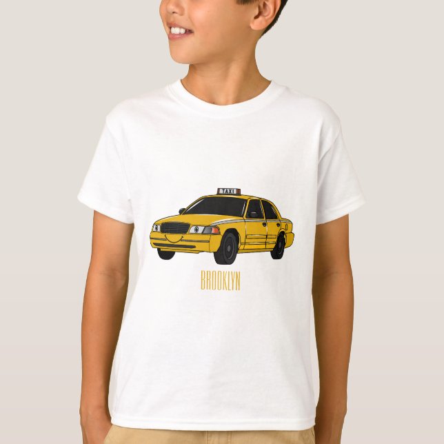 T-shirt Illustration de taxi (Devant)