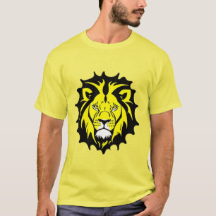 T-shirt Illustration de tête de lion de dessin animé gras