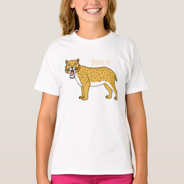 T-shirt Illustration de tigre à dents de sabre (Devant)