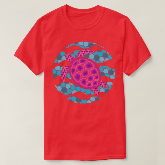 T-shirt Illustration de tortue rose (Design devant)