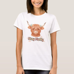 T-shirt Illustration de vache des Highlands fantaisiste 'R