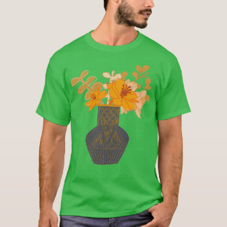 T-shirt Illustration de vase de fleurs
