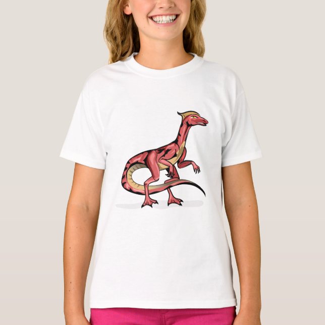 T-shirt Illustration De Velociraptor. (Devant)