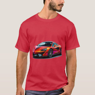 T-shirt Illustration de voiture de sport rouge vibrant