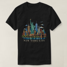 Illustration de voyage de la skyline de New York C