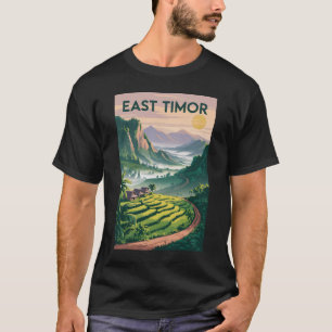 T-shirt Illustration de voyage des champs du Timor orienta