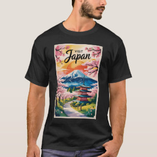 T-shirt Illustration de voyage du mont Fuji au Japon Art v