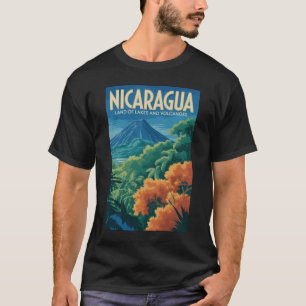 T-shirt Illustration de voyage du volcan du Nicaragua Art