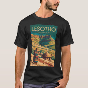 T-shirt Illustration de voyage rétro du Drakensberg Lesoth