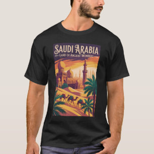 T-shirt Illustration de voyage rétro sur le désert d'Arabi