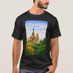 T-shirt Illustration de voyage Russie Art vintage