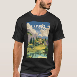 T-shirt Illustration de voyage vintage à Chypre
