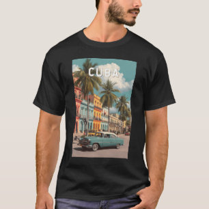 T-shirt Illustration de voyage vintage Cuba