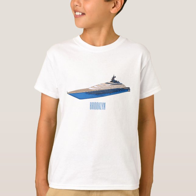 T-shirt Illustration de yacht (Devant)