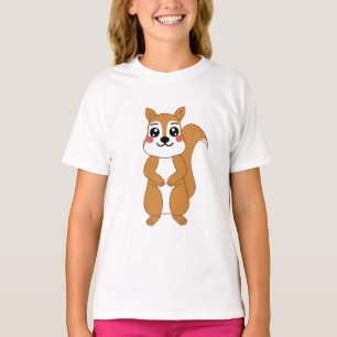 T-shirt Illustration d'écureuil orange de Cute Kawaii