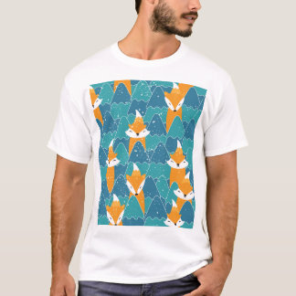 T-shirt Illustration des renards Vintages mignons