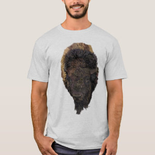 T-shirt Illustration détaillée d'une tête de bison américa