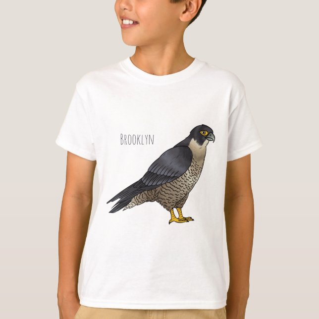 T-shirt Illustration d'oiseau de faucon pèlerin (Devant)