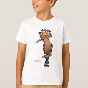 T-shirt Illustration d'oiseau huppé d'Eurasie