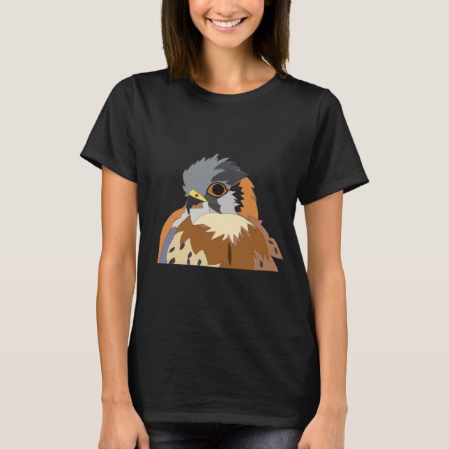 T-shirt Illustration d'oiseaux de faucon (Devant)